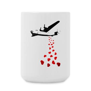 Bomber of Love in Street Art Style - Large Mug 440 ml - white - Front