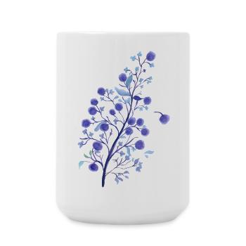 Aquarell Beerenzweig Lavendelblau - Große Tasse 440 ml - Weiß - Vorne