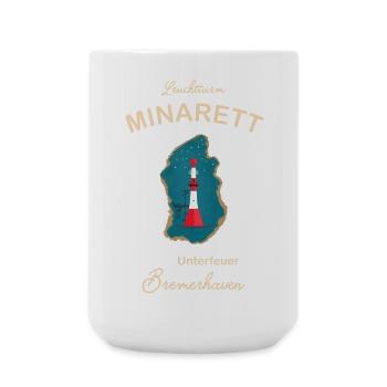 Bremerhaven, Leuchtturm Unterfeuer, Minarett, - Große Tasse 440 ml - Weiß - Vorne