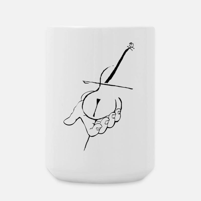 Violoncelle à la main - Grande tasse 440 ml - blanc