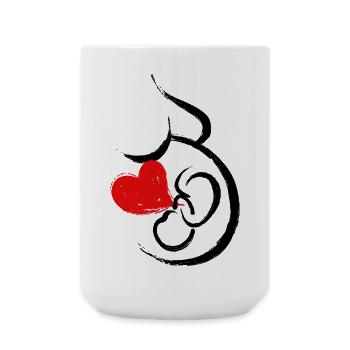 Bébé Ventre Coeur Bébé Grossesse Grossesse Maman - Grande tasse 440 ml - blanc - Devant