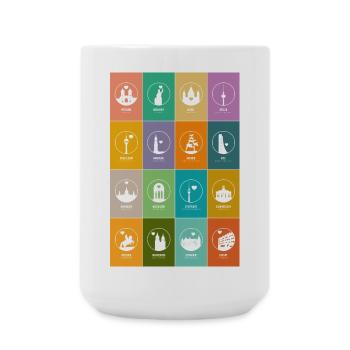 Posters of the Capitals of Germany - Pop Art - Large Mug 440 ml - white - Front