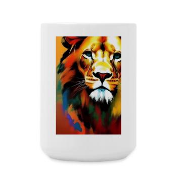 Löwen King - Große Tasse 440 ml - Weiß - Vorne