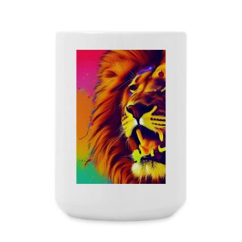 Löwen King - Große Tasse 440 ml - Weiß - Vorne