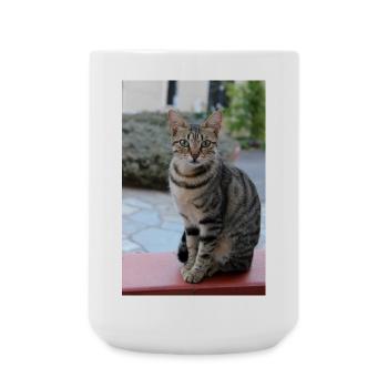 cute cat gift for cat lovers - Large Mug 440 ml - white - Front
