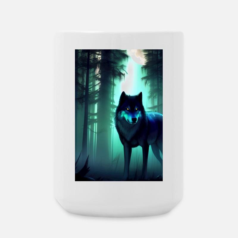 Wolf im Wald - Große Tasse 440 ml - Weiß