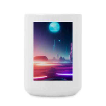 Futuristic space - Large Mug 440 ml - white - Front