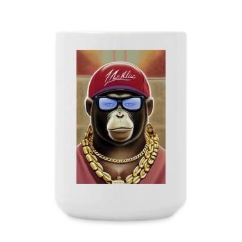 Cooler Affe mit Sonnenbrille - Große Tasse 440 ml - Weiß - Vorne