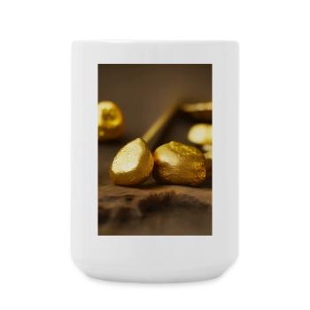 Gold Stücke - Große Tasse 440 ml - Weiß - Vorne