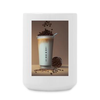 Coffee, coffee beans - Large Mug 440 ml - white - Front