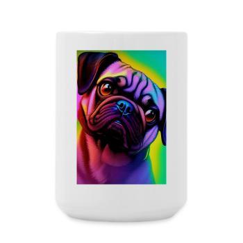 Mops Hund - Große Tasse 440 ml - Weiß - Vorne