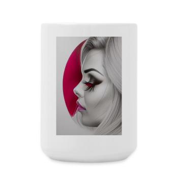 Women's Head - Large Mug 440 ml - white - Front