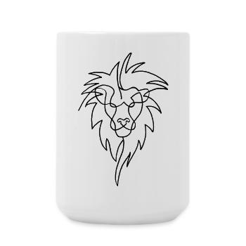 Esquisse du lion noir - Grande tasse 440 ml - blanc - Devant