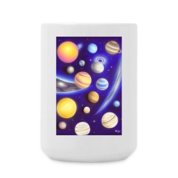 Space and planets - Large Mug 440 ml - white - Front