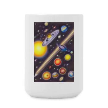 Weltall und Planeten - Große Tasse 440 ml - Weiß - Vorne