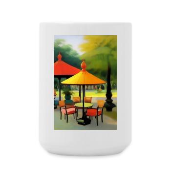 Café asiatique en plein air - Grande tasse 440 ml - blanc - Devant