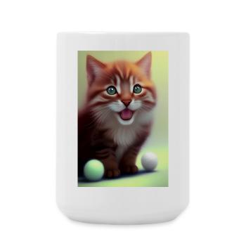 Kleine Süße Baby Katze - Große Tasse 440 ml - Weiß - Vorne