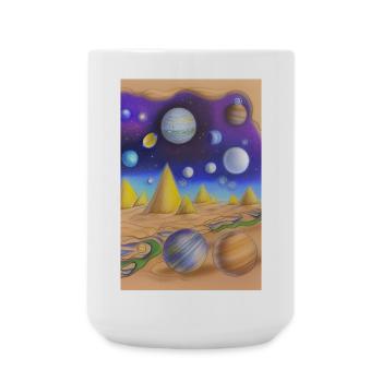 Weltall und Planeten - Große Tasse 440 ml - Weiß - Vorne