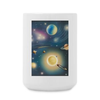 Weltall und Planeten - Große Tasse 440 ml - Weiß - Vorne
