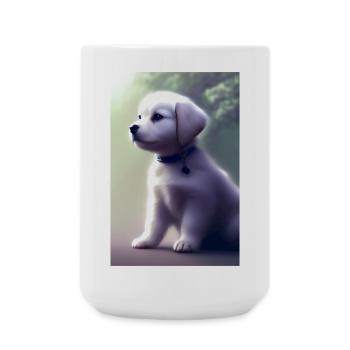 Baby Hund - Große Tasse 440 ml - Weiß - Vorne