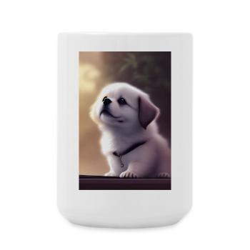 Baby Hund - Große Tasse 440 ml - Weiß - Vorne