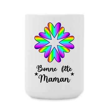 FÊTE DES MÈRES. BONNE FÊTE MAMAN. MAMAN. COEUR - Grande tasse 440 ml - blanc - Devant