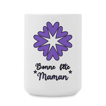 MAMAN. FÊTE DES MÈRES. BONNE FÊTE MAMAN. COEUR - Grande tasse 440 ml - blanc - Devant