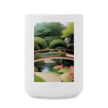 Chinesischer Zen Garten - Große Tasse 440 ml - Weiß - Vorne
