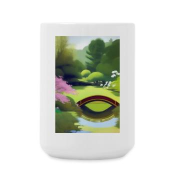 Chinesischer Zen Garten - Große Tasse 440 ml - Weiß - Vorne