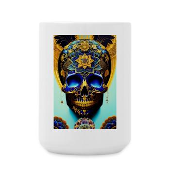 Blue skull - Large Mug 440 ml - white - Front