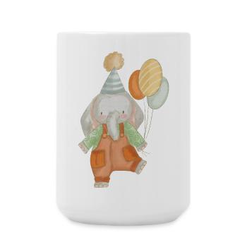 Birthday Elephant With Balloons - Large Mug 440 ml - white - Front