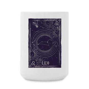 Löwe Sternbild Nachthimmel - Große Tasse 440 ml - Weiß - Vorne