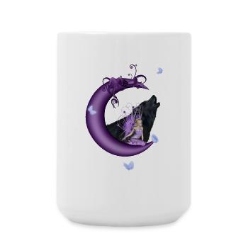 Fee auf dem Mond - Große Tasse 440 ml - Weiß - Vorne