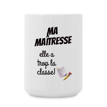 Cadeau maîtresse personnalisé - Grande tasse 440 ml - blanc - Devant