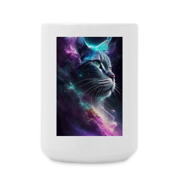 Cat in space - Large Mug 440 ml - white - Front