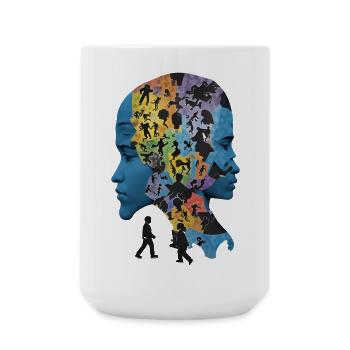 Le puzzle humain - Grande tasse 440 ml - blanc - Devant