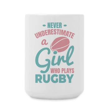Rugby Player Girls - Large Mug 440 ml - white - Front