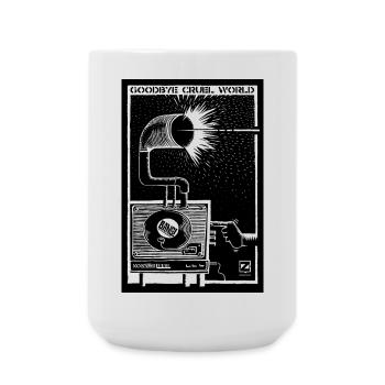 GOODBYE CRUEL WORLD - Vinyl and Gramophone - Large Mug 440 ml - white - Front