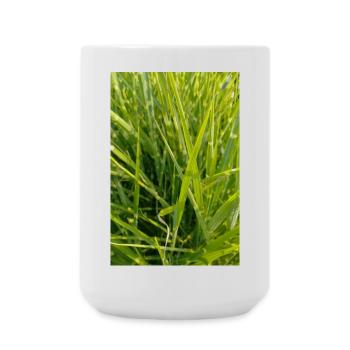Gros plan sur l’odeur de l’herbe - Grande tasse 440 ml - blanc - Devant
