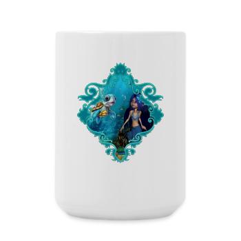 Sweet mermaid playing with a cute turtle - Large Mug 440 ml - white - Front
