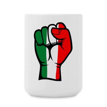 Italy Flag Fist Hand Symbol - Large Mug 440 ml - white - Front