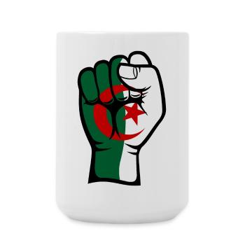 Algeria Flag Fist Hand Symbol - Large Mug 440 ml - white - Front
