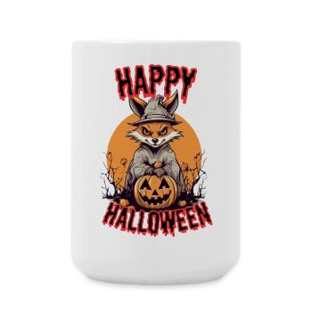 Cute Fox with Witch Costume Halloween - Large Mug 440 ml - white - Front