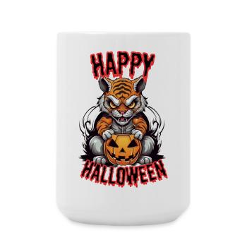Grim Halloween hangover with pumpkin - Large Mug 440 ml - white - Front