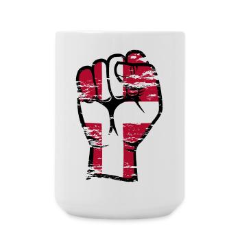 Denmark Flag Fist Hand Used Symbol - Large Mug 440 ml - white - Front