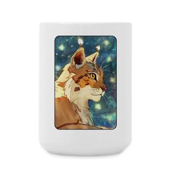 Luchs im Profil - Große Tasse 440 ml - Weiß - Vorne