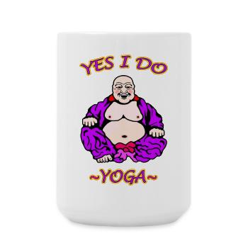 Humorvolle Yoga-Illustration - Große Tasse 440 ml - Weiß - Vorne