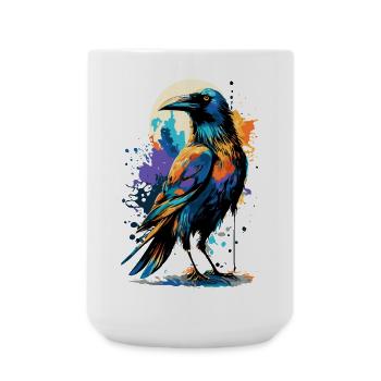 Black Raven - Crow Colorful - Ravens & Crows - Large Mug 440 ml - white - Front