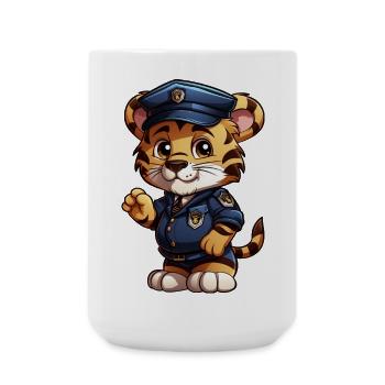 Policier tigre - Grande tasse 440 ml - blanc - Devant