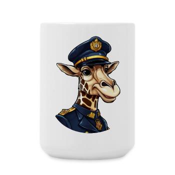 Giraffe Policewoman - Large Mug 440 ml - white - Front